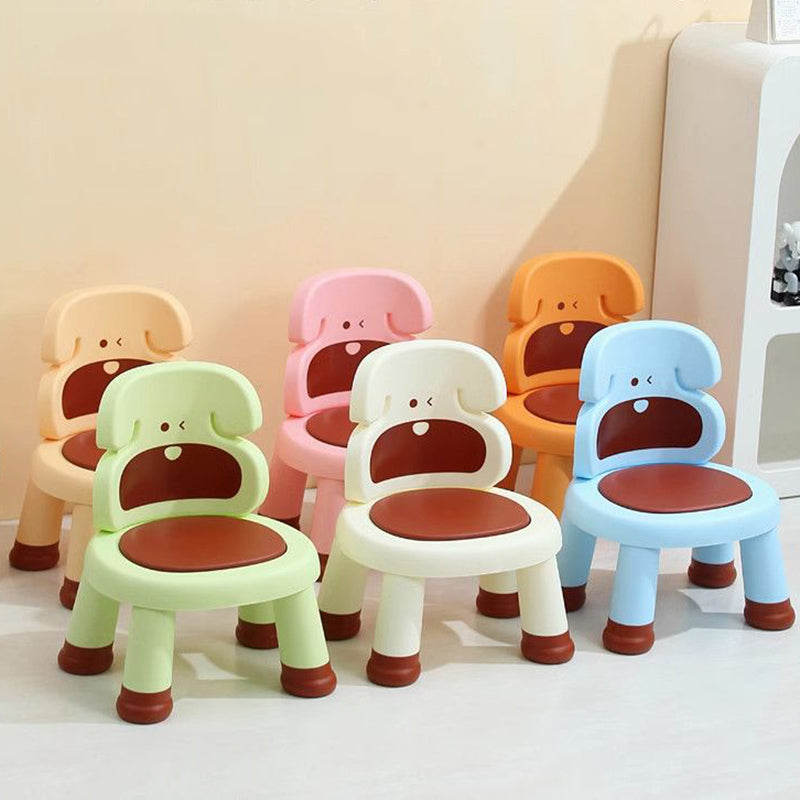 Lumendat Modern Art Deco Cartoon Dog-Shaped PP Plastic Kids Low Stool Backrest Armless For Living Room Lumendat