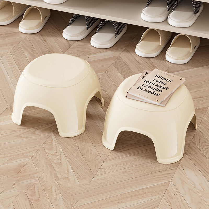 Lumendat Contemporary Creative Oval PP Plastic Non-Slip Kids Storage Low Stool Backless Armless For Living Room & Entryway Lumendat