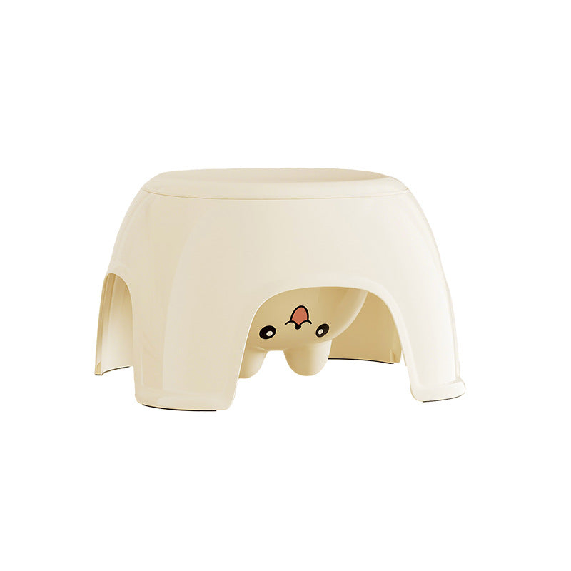 Lumendat Contemporary Creative Oval PP Plastic Non-Slip Kids Storage Low Stool Backless Armless For Living Room & Entryway Lumendat
