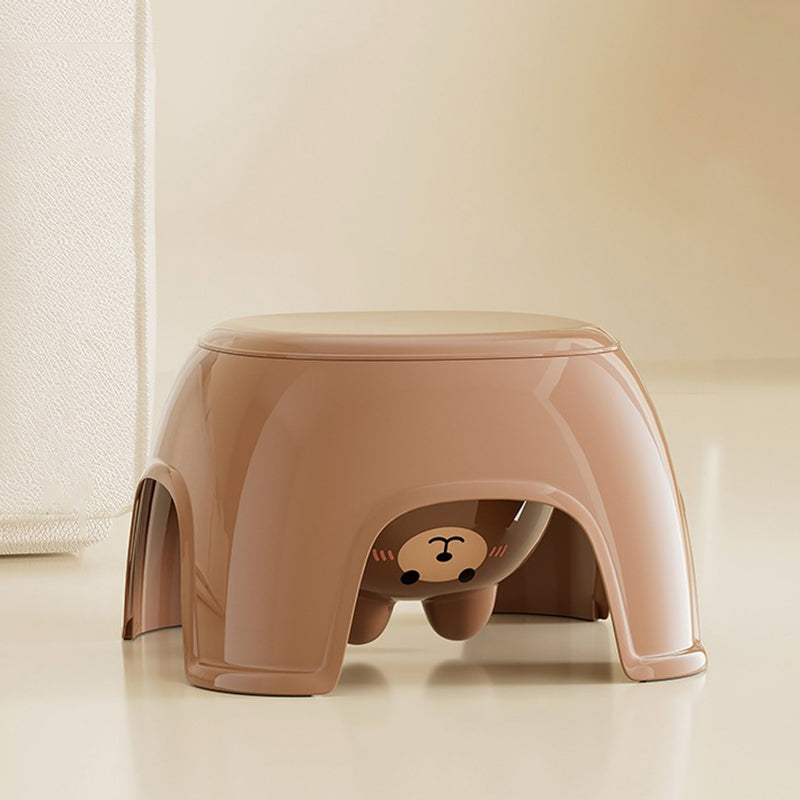 Lumendat Contemporary Creative Oval PP Plastic Non-Slip Kids Storage Low Stool Backless Armless For Living Room & Entryway Lumendat