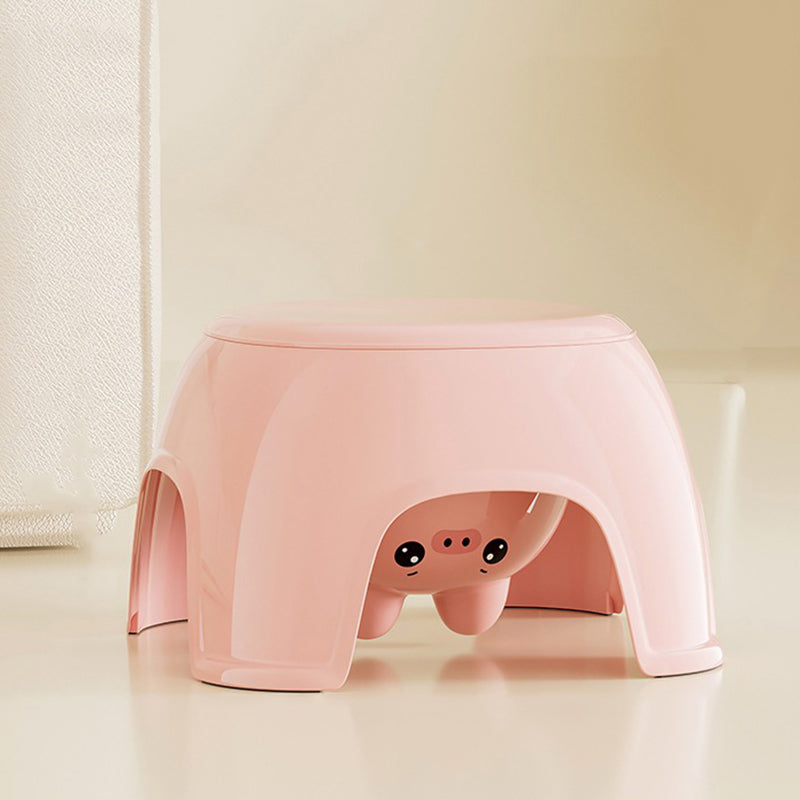 Lumendat Contemporary Creative Oval PP Plastic Non-Slip Kids Storage Low Stool Backless Armless For Living Room & Entryway Lumendat