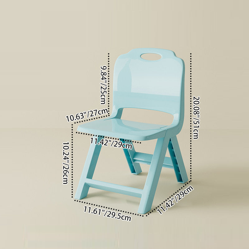Lumendat Modern Minimalist Curved Rectangular PP Plastic Kids Folding Chair Backrest Armless For Living Room & Study Room Lumendat