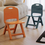Lumendat Modern Minimalist Curved Rectangular PP Plastic Kids Folding Chair Backrest Armless For Living Room & Study Room Lumendat