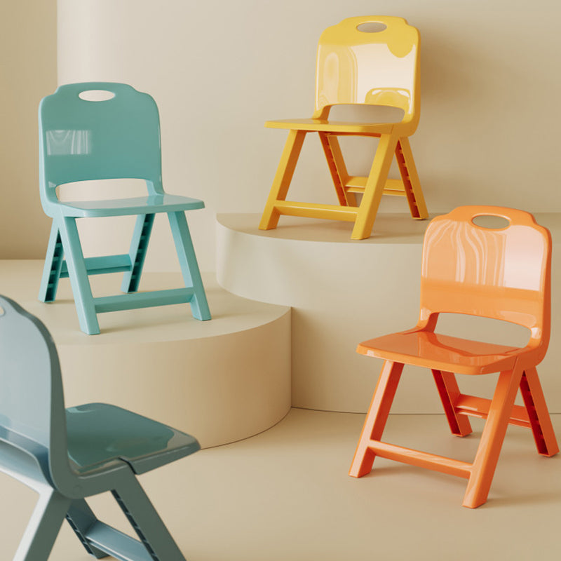 Lumendat Modern Minimalist Curved Rectangular PP Plastic Kids Folding Chair Backrest Armless For Living Room & Study Room Lumendat