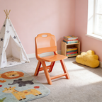 Lumendat Modern Minimalist Curved Rectangular PP Plastic Kids Folding Chair Backrest Armless For Living Room & Study Room Lumendat