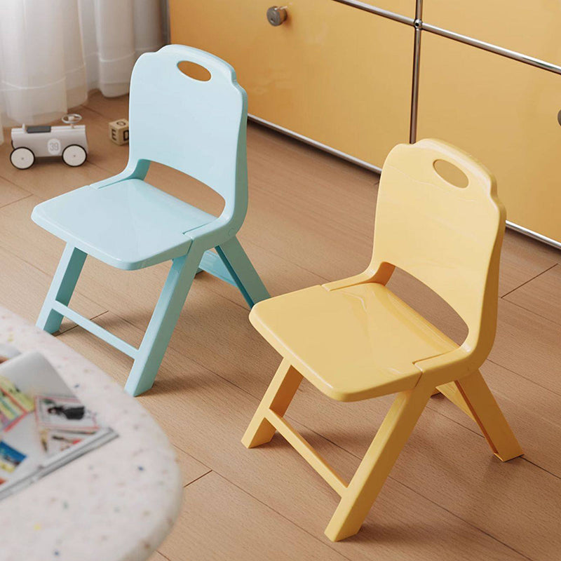 Lumendat Modern Minimalist Curved Rectangular PP Plastic Kids Folding Chair Backrest Armless For Living Room & Study Room Lumendat