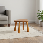 Lumendat Traditional Rustic Lentil Cashew Shaped Rubberwood Kids Low Stool Backless Armless For Hallway Lumendat