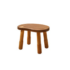 Lumendat Traditional Rustic Lentil Cashew Shaped Rubberwood Kids Low Stool Backless Armless For Hallway Lumendat