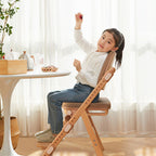 Lumendat Modern Minimalist Triangular Cat Scratching Leather Beech & Solid Wood Plywood Adjustable Kids Desk Chair Backrest Armrest For Study Lumendat