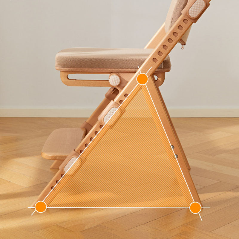 Lumendat Modern Minimalist Triangular Cat Scratching Leather Beech & Solid Wood Plywood Adjustable Kids Desk Chair Backrest Armrest For Study Lumendat