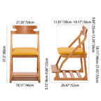 Lumendat Modern Minimalist Triangular Beech Wood Solid Wood Plywood Silicone Leather Adjustable Kids Ergonomic Desk Chair Backrest Armless For Study Lumendat