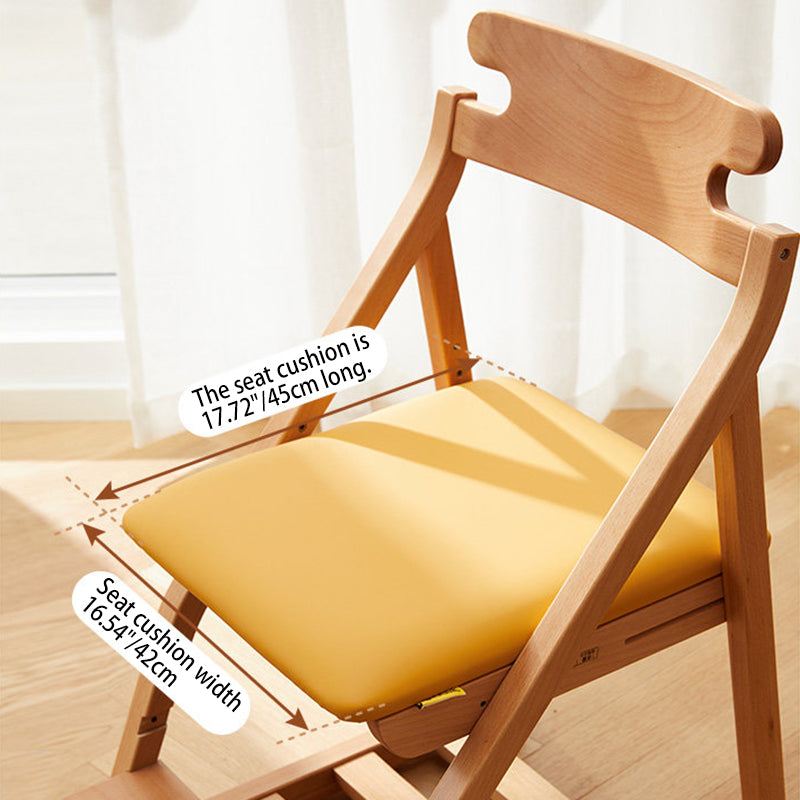 Lumendat Modern Minimalist Triangular Beech Wood Solid Wood Plywood Silicone Leather Adjustable Kids Ergonomic Desk Chair Backrest Armless For Study Lumendat