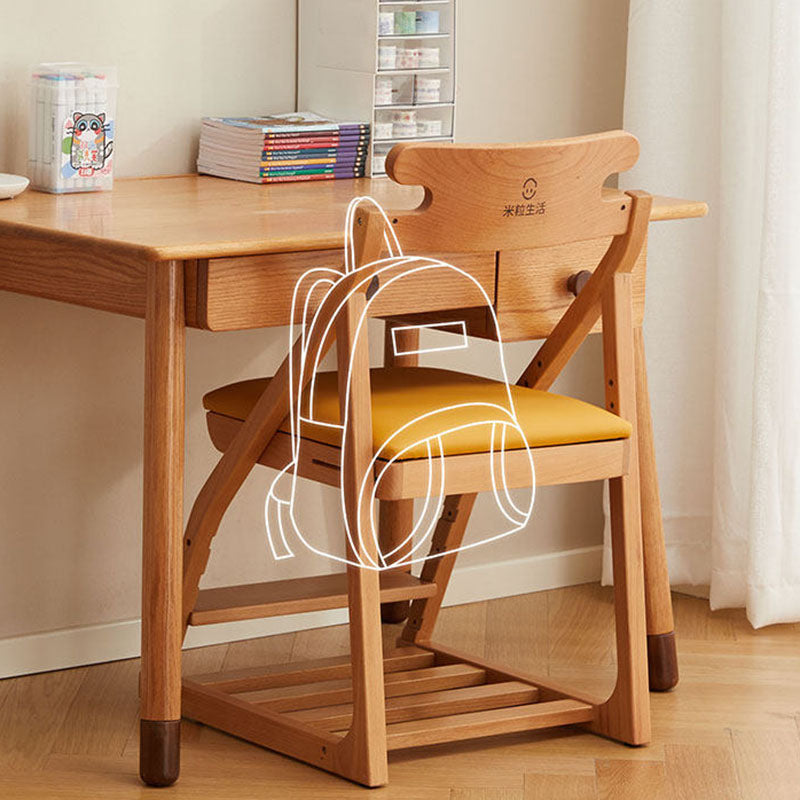 Lumendat Modern Minimalist Triangular Beech Wood Solid Wood Plywood Silicone Leather Adjustable Kids Ergonomic Desk Chair Backrest Armless For Study Lumendat