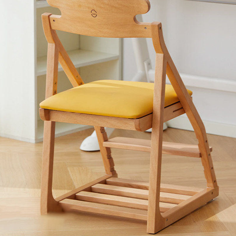 Lumendat Modern Minimalist Triangular Beech Wood Solid Wood Plywood Silicone Leather Adjustable Kids Ergonomic Desk Chair Backrest Armless For Study Lumendat