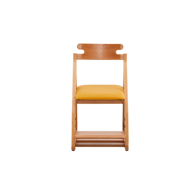 Lumendat Modern Minimalist Triangular Beech Wood Solid Wood Plywood Silicone Leather Adjustable Kids Ergonomic Desk Chair Backrest Armless For Study Lumendat