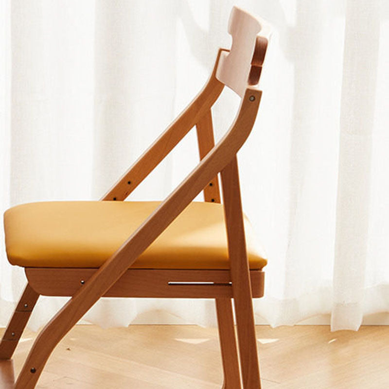 Lumendat Modern Minimalist Triangular Beech Wood Solid Wood Plywood Silicone Leather Adjustable Kids Ergonomic Desk Chair Backrest Armless For Study Lumendat
