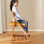 Lumendat Modern Minimalist Triangular Beech Wood Solid Wood Plywood Silicone Leather Adjustable Kids Ergonomic Desk Chair Backrest Armless For Study Lumendat