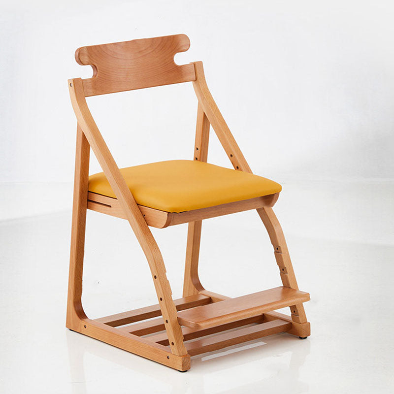Lumendat Modern Minimalist Triangular Beech Wood Solid Wood Plywood Silicone Leather Adjustable Kids Ergonomic Desk Chair Backrest Armless For Study Lumendat