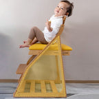 Lumendat Modern Minimalist Triangular Beech Wood Solid Wood Plywood Silicone Leather Adjustable Kids Ergonomic Desk Chair Backrest Armless For Study Lumendat