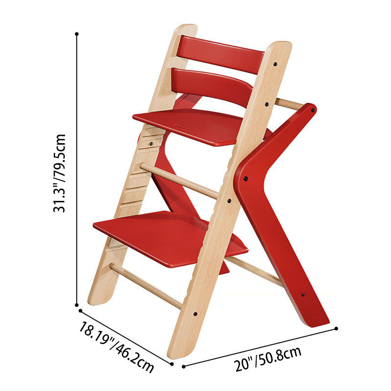 Lumendat Contemporary Creative Geometric Beech Wood Solid Wood Plywood Adjustable Kids Dining Chair Backrest Armless For Dining Room Lumendat