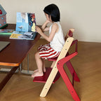 Lumendat Contemporary Creative Geometric Beech Wood Solid Wood Plywood Adjustable Kids Dining Chair Backrest Armless For Dining Room Lumendat
