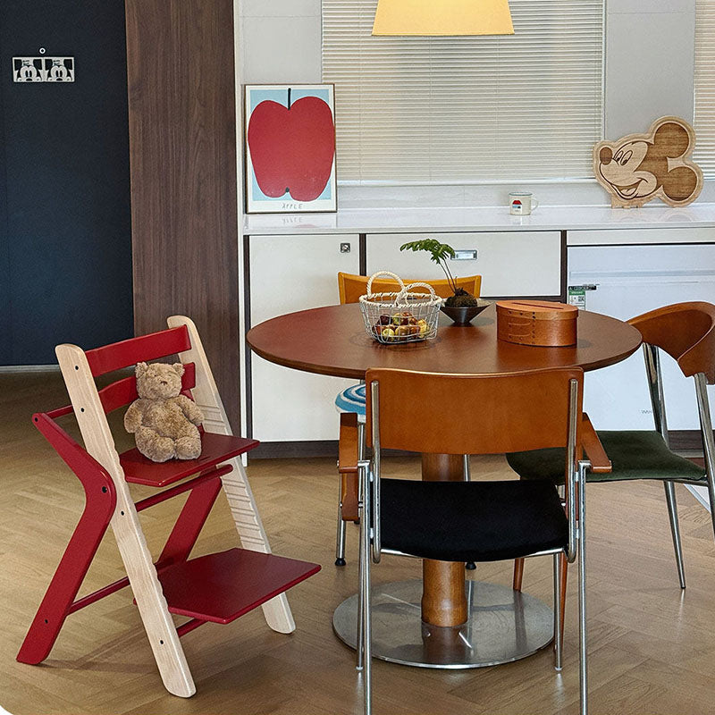 Lumendat Contemporary Creative Geometric Beech Wood Solid Wood Plywood Adjustable Kids Dining Chair Backrest Armless For Dining Room Lumendat