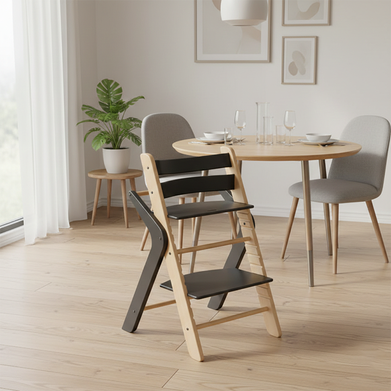 Lumendat Contemporary Creative Geometric Beech Wood Solid Wood Plywood Adjustable Kids Dining Chair Backrest Armless For Dining Room Lumendat