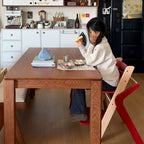 Lumendat Contemporary Creative Geometric Beech Wood Solid Wood Plywood Adjustable Kids Dining Chair Backrest Armless For Dining Room Lumendat