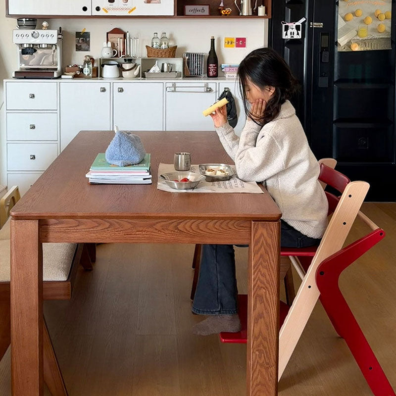 Lumendat Contemporary Creative Geometric Beech Wood Solid Wood Plywood Adjustable Kids Dining Chair Backrest Armless For Dining Room Lumendat
