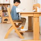 Lumendat Modern Minimalist Rectangular Beech Wood Adjustable Kids Desk Chair Backrest Armless For Study Lumendat