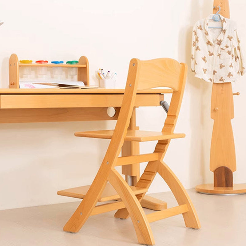 Lumendat Modern Minimalist Rectangular Beech Wood Adjustable Kids Desk Chair Backrest Armless For Study Lumendat