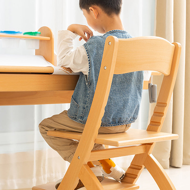 Lumendat Modern Minimalist Rectangular Beech Wood Adjustable Kids Desk Chair Backrest Armless For Study Lumendat