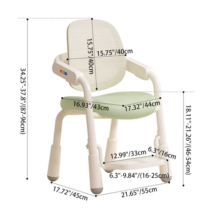 Lumendat Contemporary Nordic Arc PU Leather Carbon Steel Mesh Sponge Liftable Kids Desk Chair Backrest Armrest For Study Lumendat