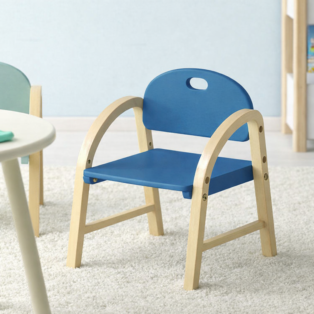 Lumendat Contemporary Scandinavian Solid Wood Arc Liftable Kids Chair Backrest Armrest For Living Room Lumendat
