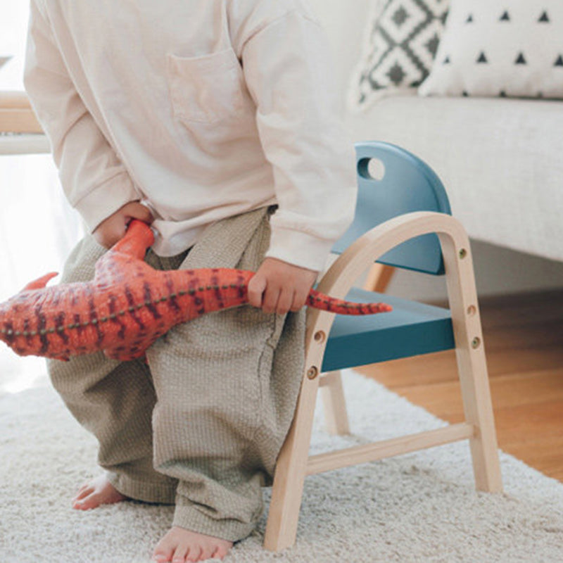 Lumendat Contemporary Scandinavian Solid Wood Arc Liftable Kids Chair Backrest Armrest For Living Room Lumendat