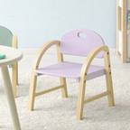 Lumendat Contemporary Scandinavian Solid Wood Arc Liftable Kids Chair Backrest Armrest For Living Room Lumendat