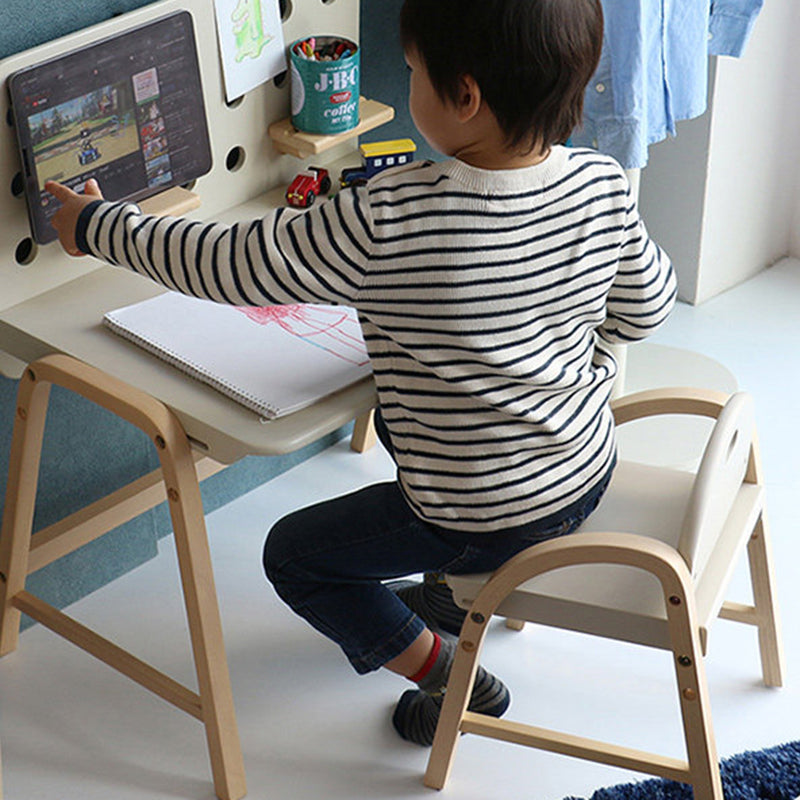 Lumendat Contemporary Scandinavian Solid Wood Arc Liftable Kids Chair Backrest Armrest For Living Room Lumendat