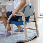 Lumendat Contemporary Scandinavian Solid Wood Arc Liftable Kids Chair Backrest Armrest For Living Room Lumendat