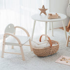 Lumendat Contemporary Scandinavian Solid Wood Arc Liftable Kids Chair Backrest Armrest For Living Room Lumendat