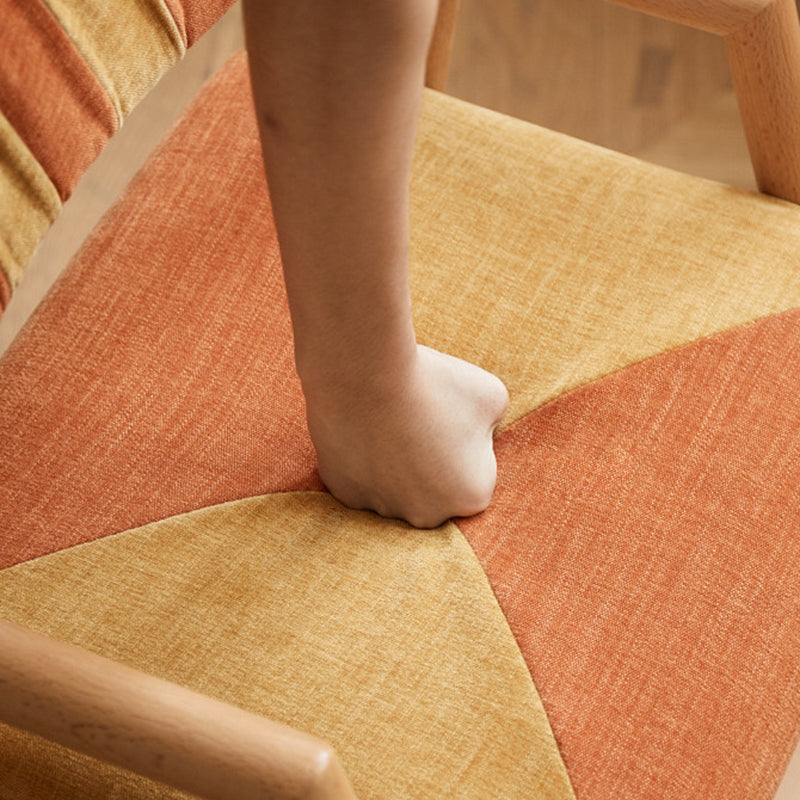 Lumendat Traditional French Trapezoidal Beech Wood Pine Board Faux Cotton-Linen Fabric Sponge Adjustable Kids Desk Chair For Study Lumendat