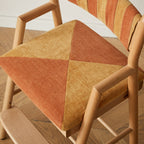 Lumendat Traditional French Trapezoidal Beech Wood Pine Board Faux Cotton-Linen Fabric Sponge Adjustable Kids Desk Chair For Study Lumendat