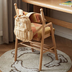 Lumendat Traditional French Trapezoidal Beech Wood Pine Board Faux Cotton-Linen Fabric Sponge Adjustable Kids Desk Chair For Study Lumendat