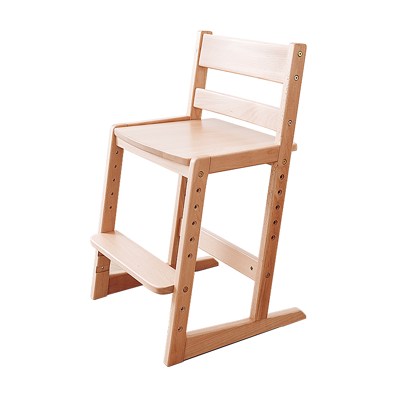 Lumendat Traditional Chinese Beech Oak Wood Rectangular Adjustable Kids Desk Chair Backrest Armless For Living Room Lumendat