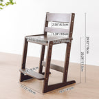 Lumendat Traditional Chinese Beech Oak Wood Rectangular Adjustable Kids Desk Chair Backrest Armless For Living Room Lumendat
