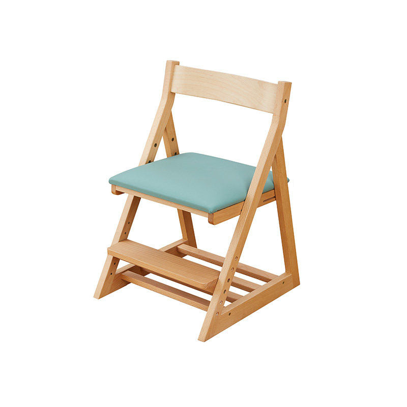 Lumendat Modern Minimalist Triangular Beech Wood PU Leather Sponge Adjustable Kids Desk Chair Backrest Armless For Living Room & Study Lumendat