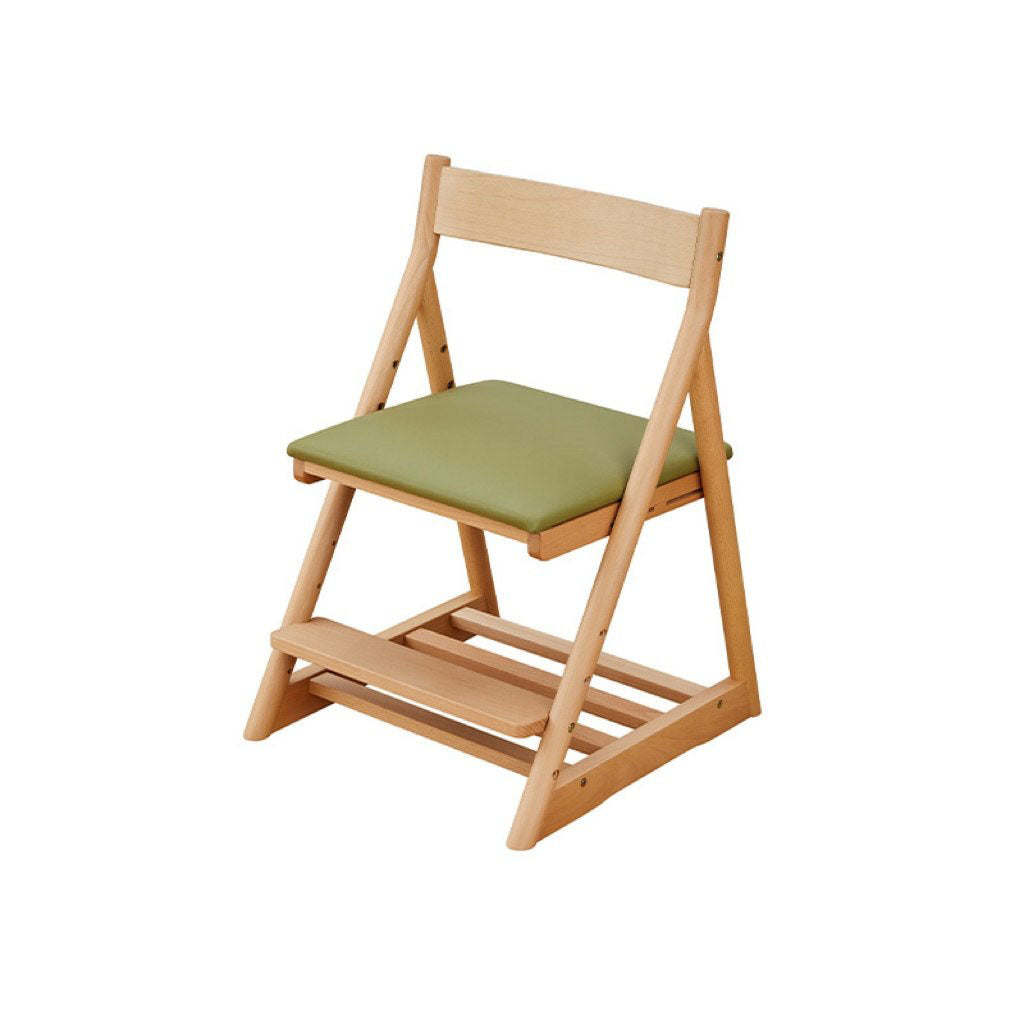 Lumendat Modern Minimalist Triangular Beech Wood PU Leather Sponge Adjustable Kids Desk Chair Backrest Armless For Living Room & Study Lumendat
