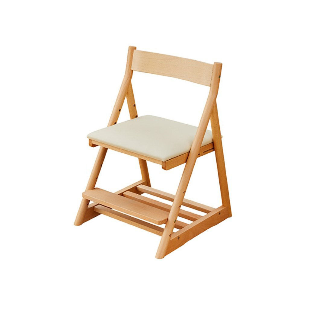 Lumendat Modern Minimalist Triangular Beech Wood PU Leather Sponge Adjustable Kids Desk Chair Backrest Armless For Living Room & Study Lumendat