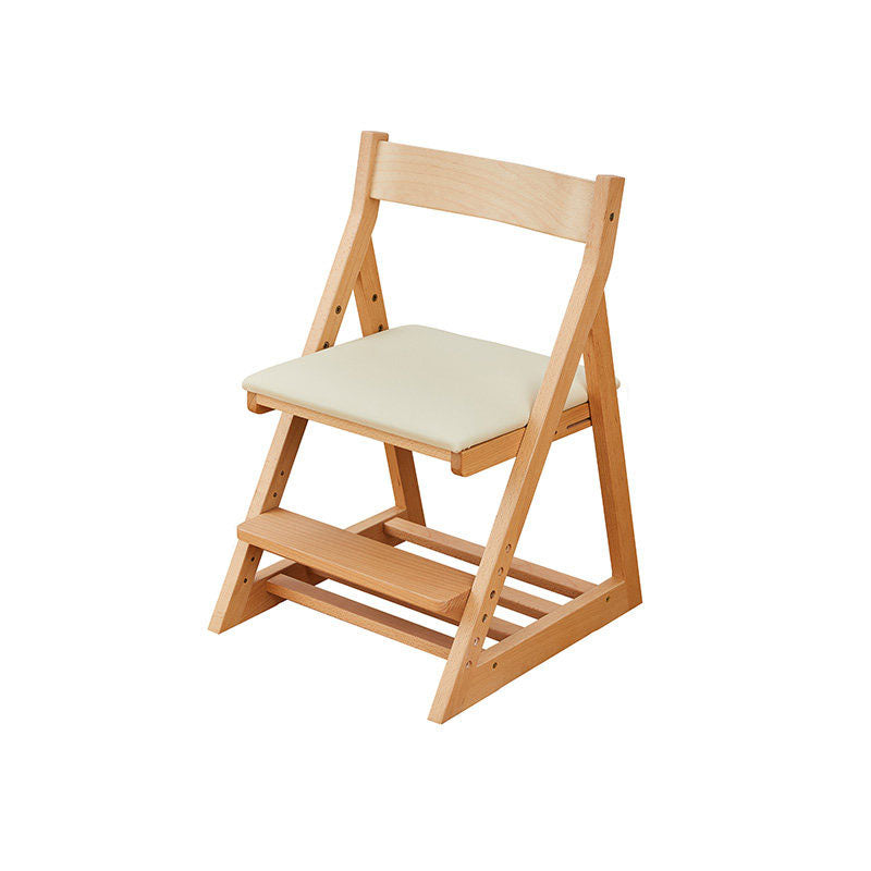Lumendat Modern Minimalist Triangular Beech Wood PU Leather Sponge Adjustable Kids Desk Chair Backrest Armless For Living Room & Study Lumendat