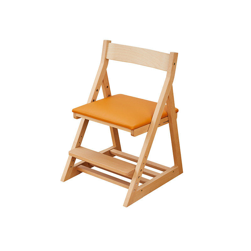 Lumendat Modern Minimalist Triangular Beech Wood PU Leather Sponge Adjustable Kids Desk Chair Backrest Armless For Living Room & Study Lumendat