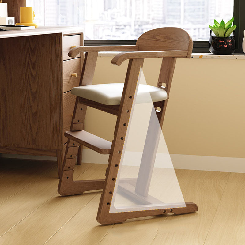 Lumendat Modern Minimalist Geometric-Shaped Rubberwood PU Leather Kids Dining Chair Backrest Armrest For Dining Room Lumendat